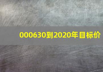 000630到2020年目标价