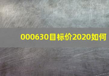 000630目标价2020如何