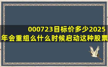 000723目标价多少2025年会重组么什么时候启动这种股票