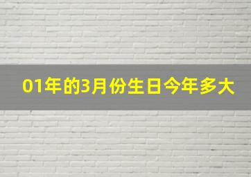 01年的3月份生日今年多大