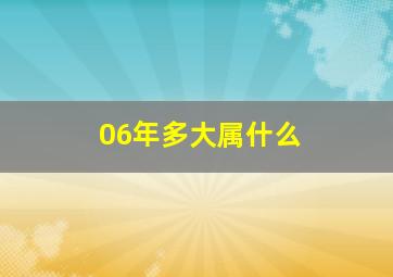 06年多大属什么