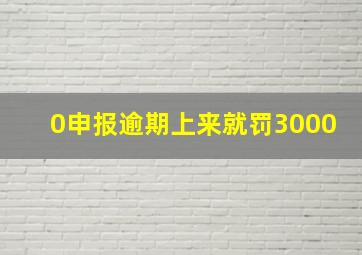 0申报逾期上来就罚3000