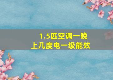 1.5匹空调一晚上几度电一级能效