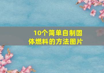 10个简单自制固体燃料的方法图片