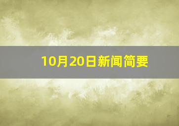 10月20日新闻简要