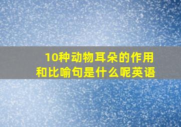 10种动物耳朵的作用和比喻句是什么呢英语