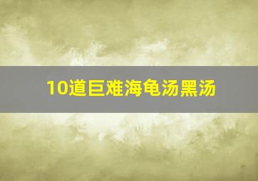 10道巨难海龟汤黑汤