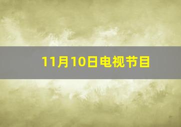 11月10日电视节目