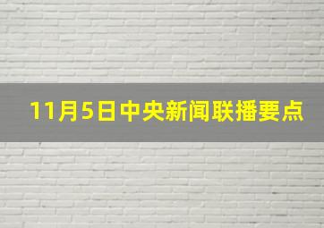 11月5日中央新闻联播要点