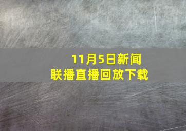 11月5日新闻联播直播回放下载