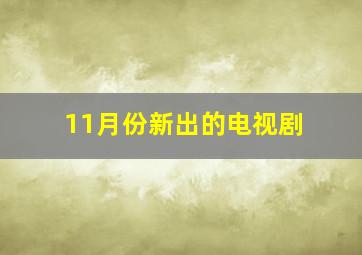 11月份新出的电视剧