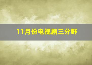 11月份电视剧三分野