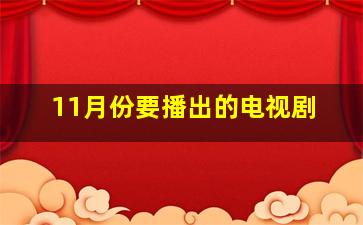 11月份要播出的电视剧