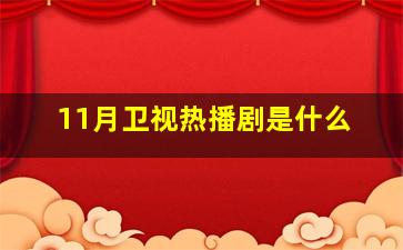 11月卫视热播剧是什么