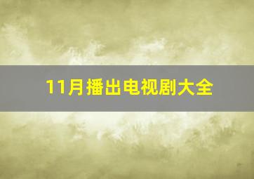 11月播出电视剧大全