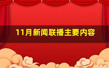 11月新闻联播主要内容