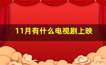 11月有什么电视剧上映