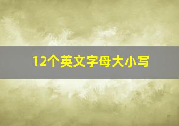 12个英文字母大小写