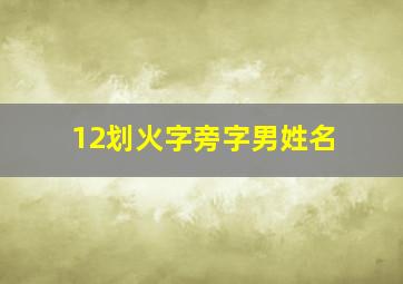 12划火字旁字男姓名