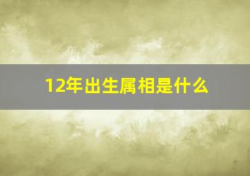 12年出生属相是什么