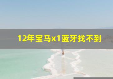 12年宝马x1蓝牙找不到