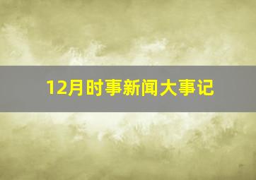 12月时事新闻大事记