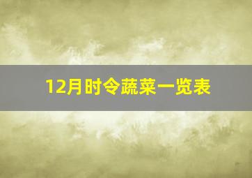 12月时令蔬菜一览表