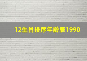 12生肖排序年龄表1990