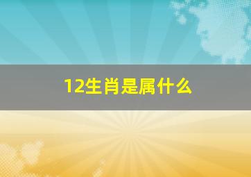 12生肖是属什么