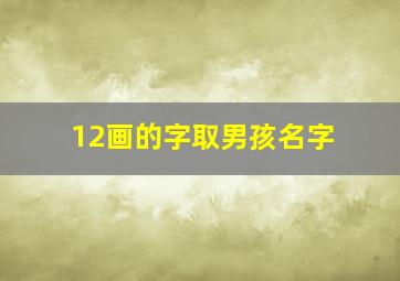 12画的字取男孩名字