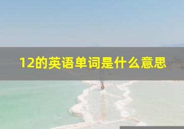 12的英语单词是什么意思