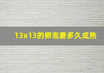 13x13的卵泡要多久成熟