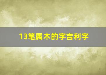 13笔属木的字吉利字