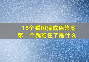 15个看图猜成语答案第一个就难住了是什么