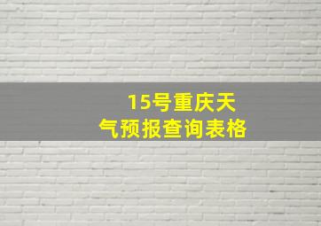 15号重庆天气预报查询表格