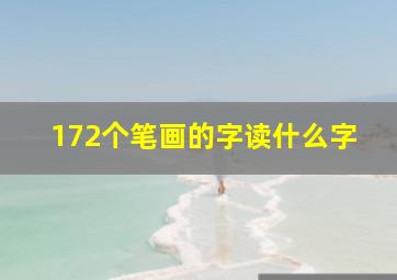 172个笔画的字读什么字