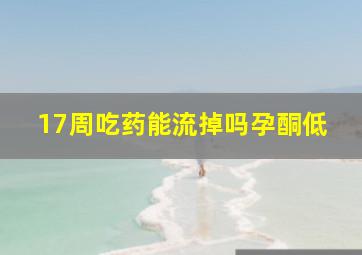 17周吃药能流掉吗孕酮低