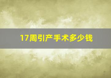 17周引产手术多少钱