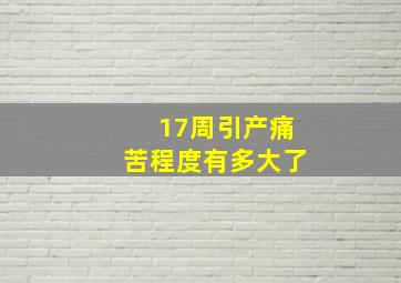 17周引产痛苦程度有多大了