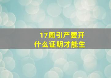 17周引产要开什么证明才能生