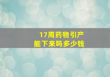 17周药物引产能下来吗多少钱