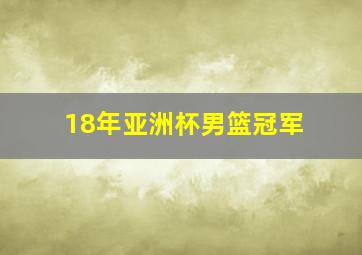 18年亚洲杯男篮冠军