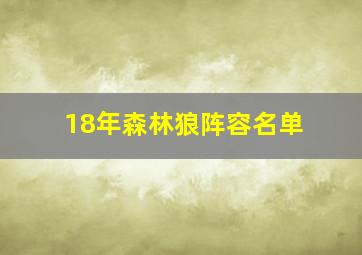 18年森林狼阵容名单