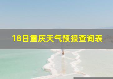 18日重庆天气预报查询表