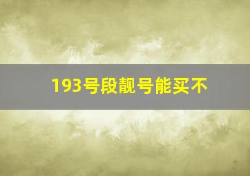 193号段靓号能买不