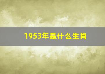 1953年是什么生肖