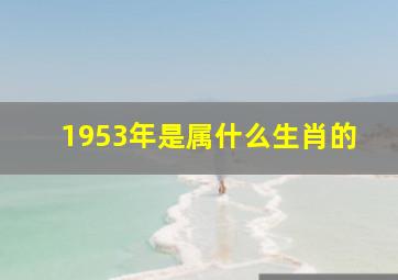 1953年是属什么生肖的