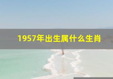 1957年出生属什么生肖