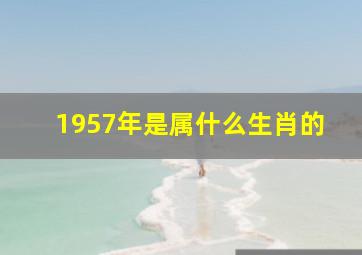 1957年是属什么生肖的