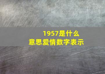 1957是什么意思爱情数字表示